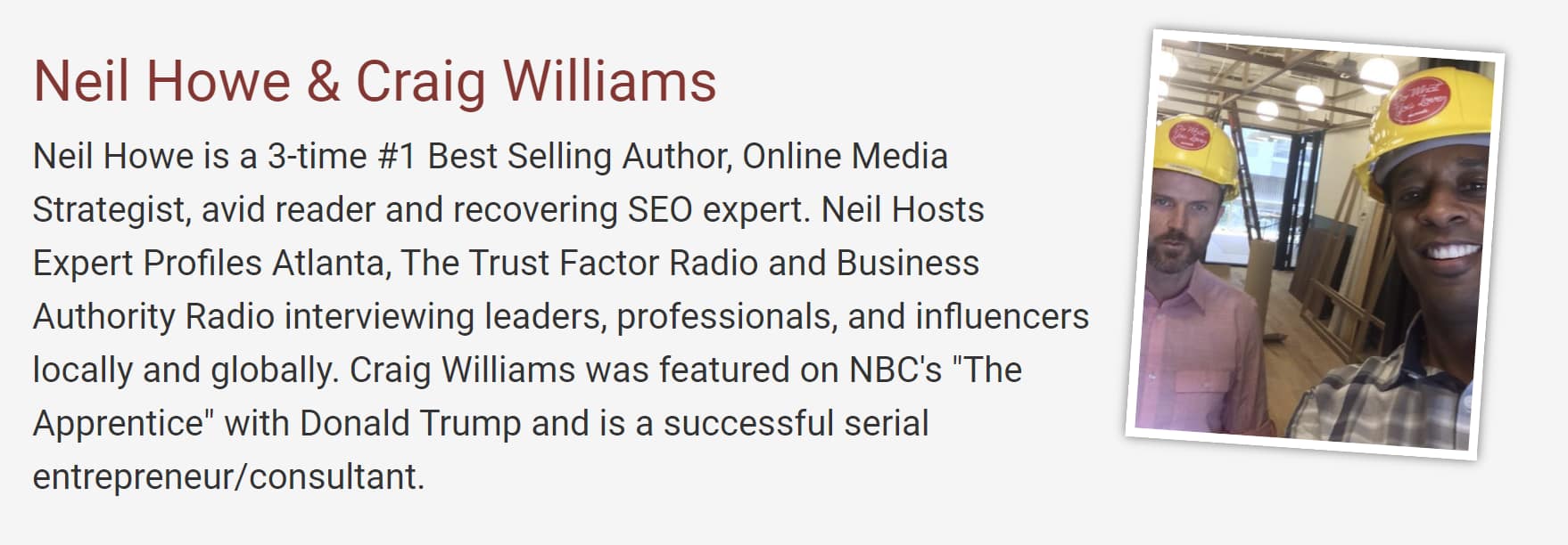 Business Authority Neil Howe and Crfaig Williams Bio https://taxlawexpats.com Business Authority Neil Howe and Crfaig Williams Bio